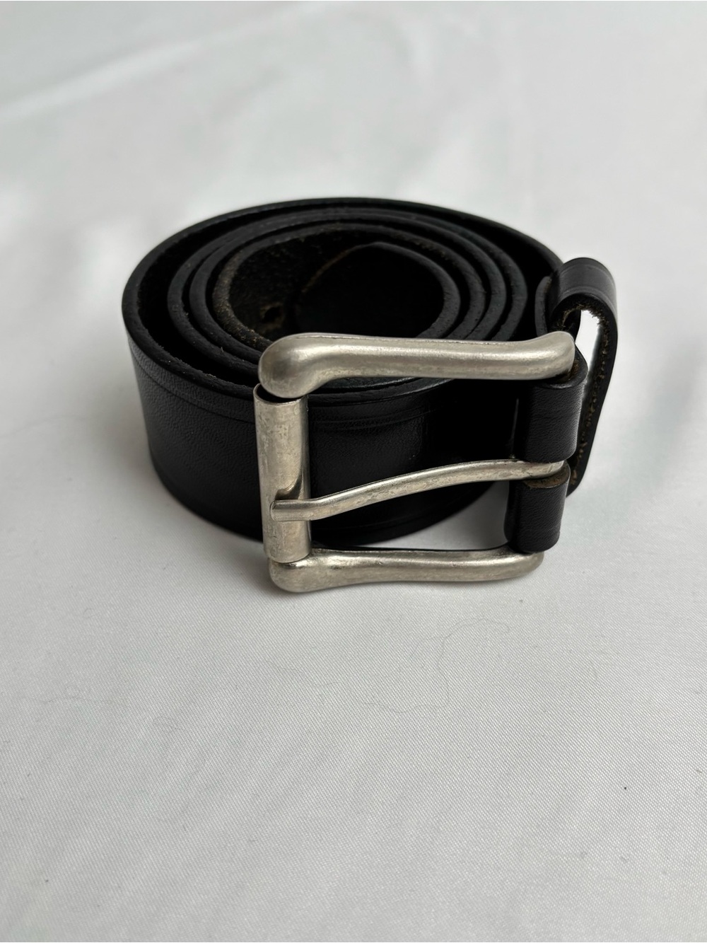 Vintage Levi Strauss Leather Belt Mens 30 Silver Buckle Western Workwear Canada - Picture 7 of 9
